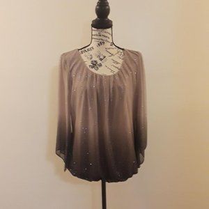 Roz & Ali Ombre Glitter Blouse